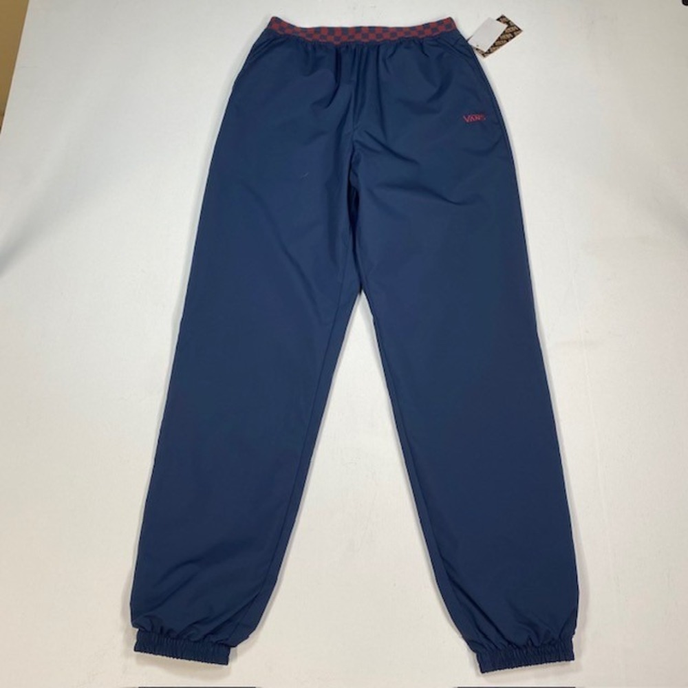 Vans Out Late Pant Navy Blue Red Checkerboard Mesh Lined Jogger VN0A5JHKLKZ SM